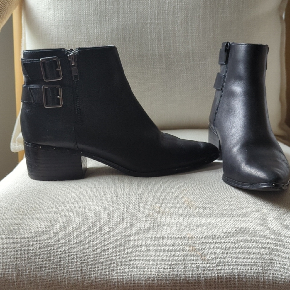 Classic Black Ankle Boots with Low Block Heel